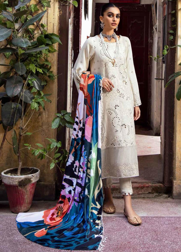 Nureh Embroidered Leather Peach Suits Unstitched 3 Piece NU21LT NE-22 - Winter Collection