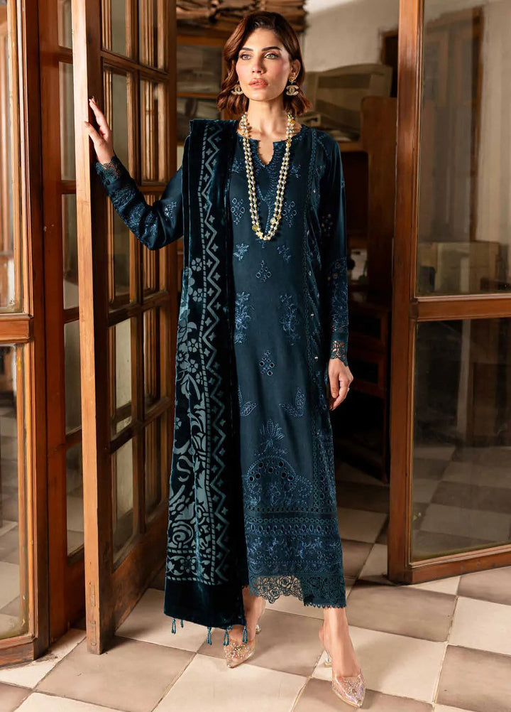 Nureh Embroidered Leather Peach Suit Unstitched 3 Piece NE - 118 - Winter Collection