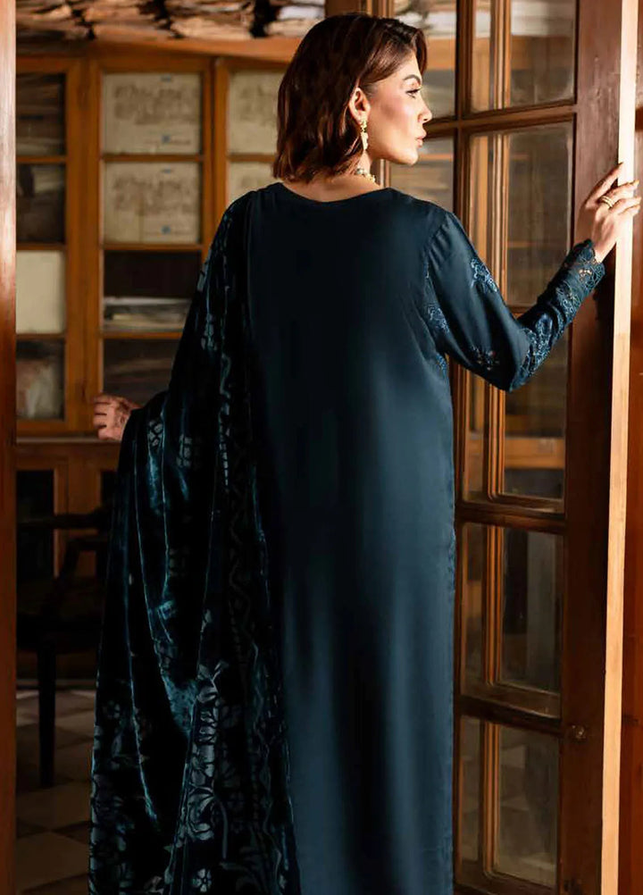 Nureh Embroidered Leather Peach Suit Unstitched 3 Piece NE - 118 - Winter Collection