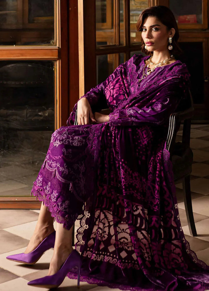 Nureh Embroidered Leather Peach Suit Unstitched 3 Piece NE - 119 - Winter Collection