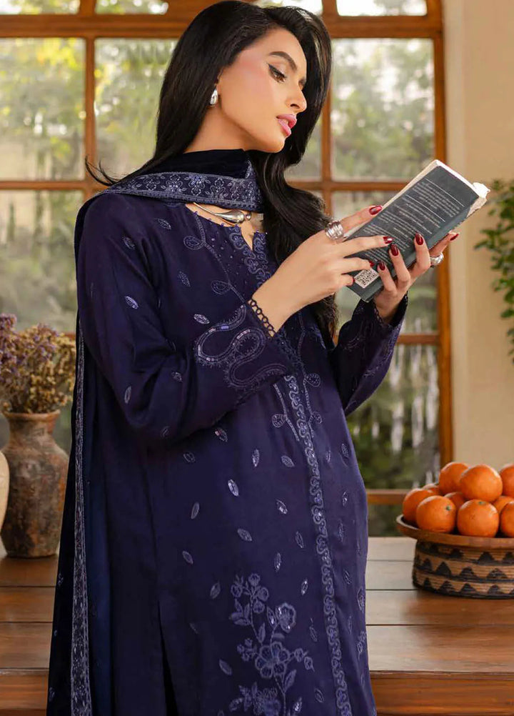 Nureh Embroidered Leather Peach Suit Unstitched 3 Piece NU24EV NE-124 - Winter Collection