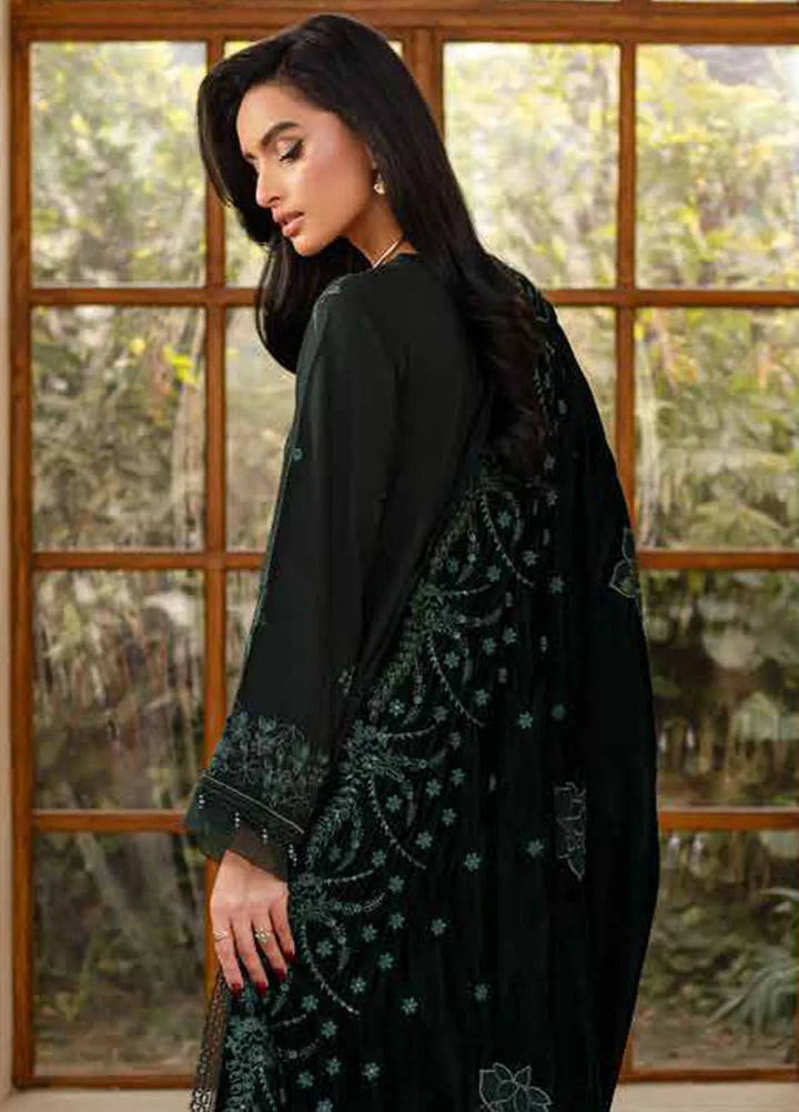 Nureh Embroidered Leather Peach Suit Unstitched 3 Piece NU24EV NE-125 - Winter Collection