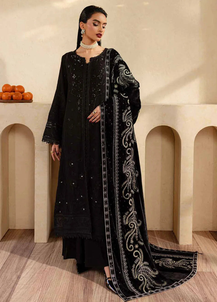 Nureh Embroidered Leather Peach Suit Unstitched 3 Piece NU24EV NE-128 - Winter Collection