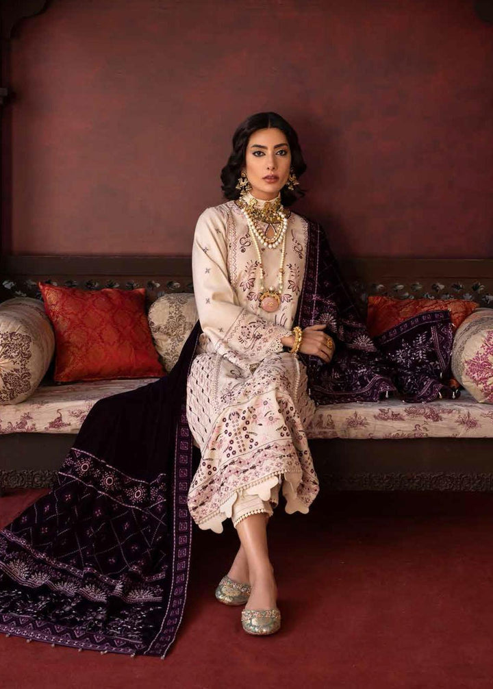 Nureh Embroidered Leather Peach Suits Unstitched 3 Piece NU22W NEP-18 - Winter Collection