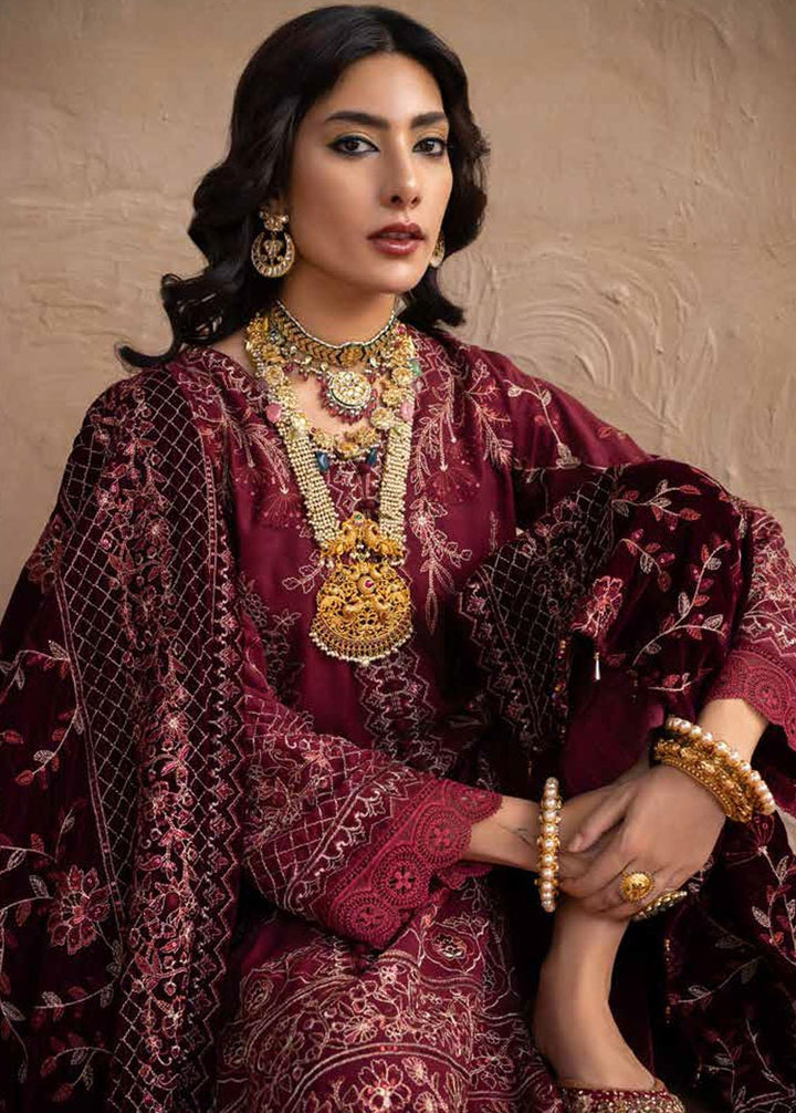 Nureh Embroidered Leather Peach Suits Unstitched 3 Piece NU22W NEP-20 - Winter Collection