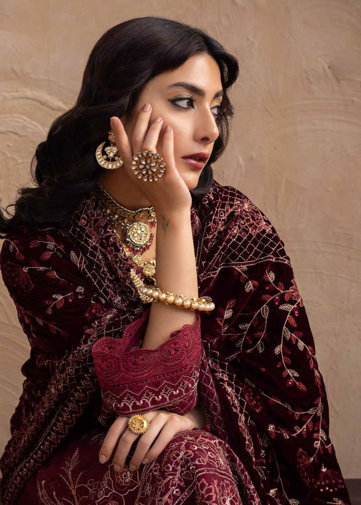 Nureh Embroidered Leather Peach Suits Unstitched 3 Piece NU22W NEP-20 - Winter Collection