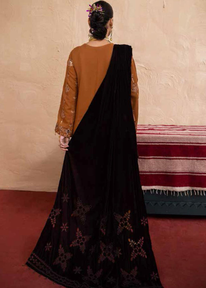 Nureh Embroidered Leather Peach Suits Unstitched 3 Piece NU22W NEP-21 - Winter Collection