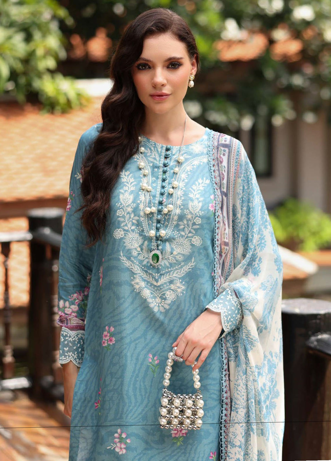 Nureh Embroidered Linen Suits Unstitched 3 Piece NU25DU DD-17 - Winter Collection