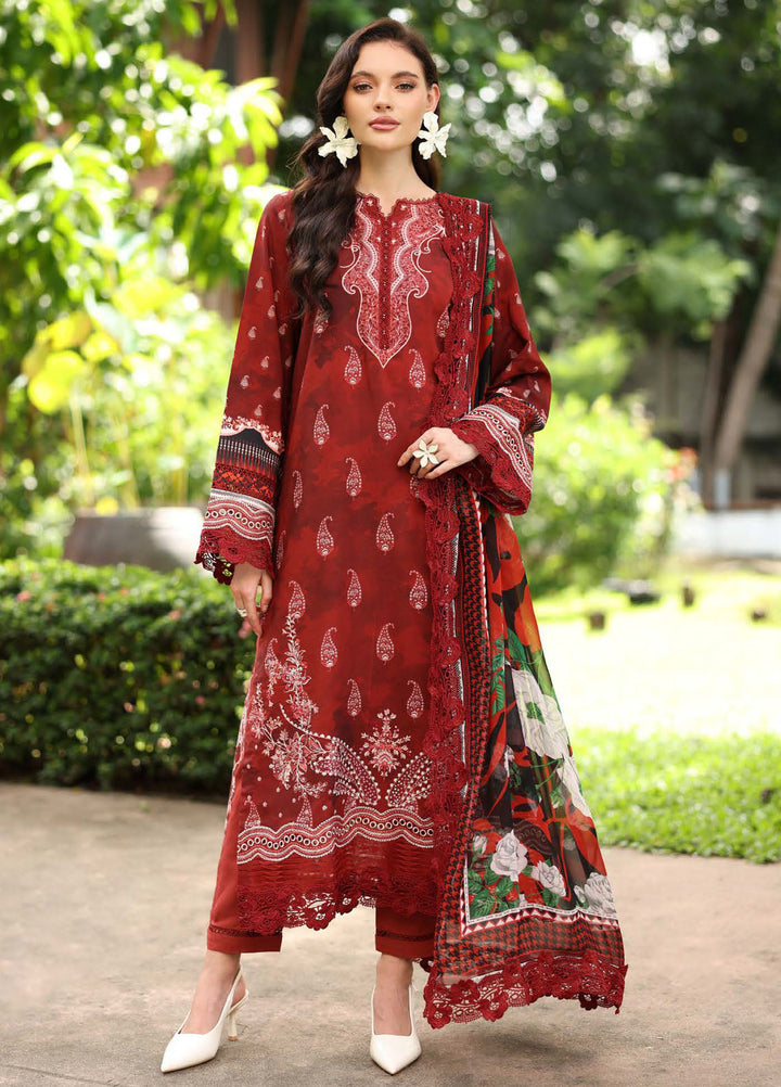 Nureh Embroidered Linen Suits Unstitched 3 Piece NU25DU DD-18 - Winter Collection