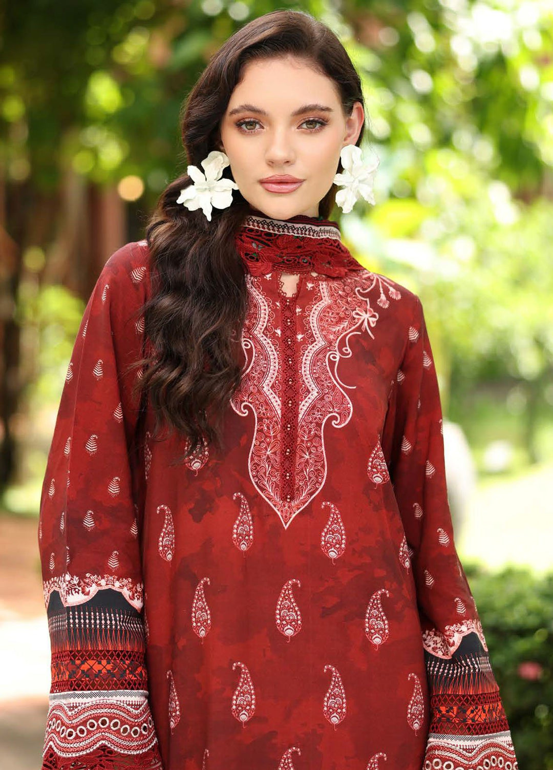 Nureh Embroidered Linen Suits Unstitched 3 Piece NU25DU DD-18 - Winter Collection
