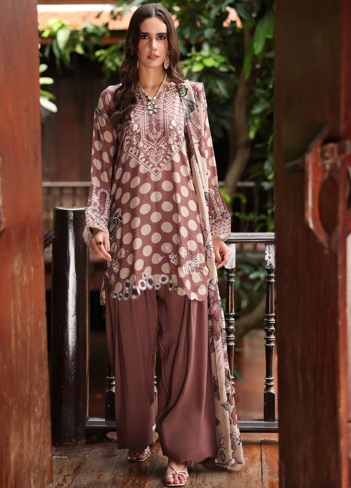 Nureh Embroidered Linen Suits Unstitched 3 Piece NU25DU DD-20 - Winter Collection