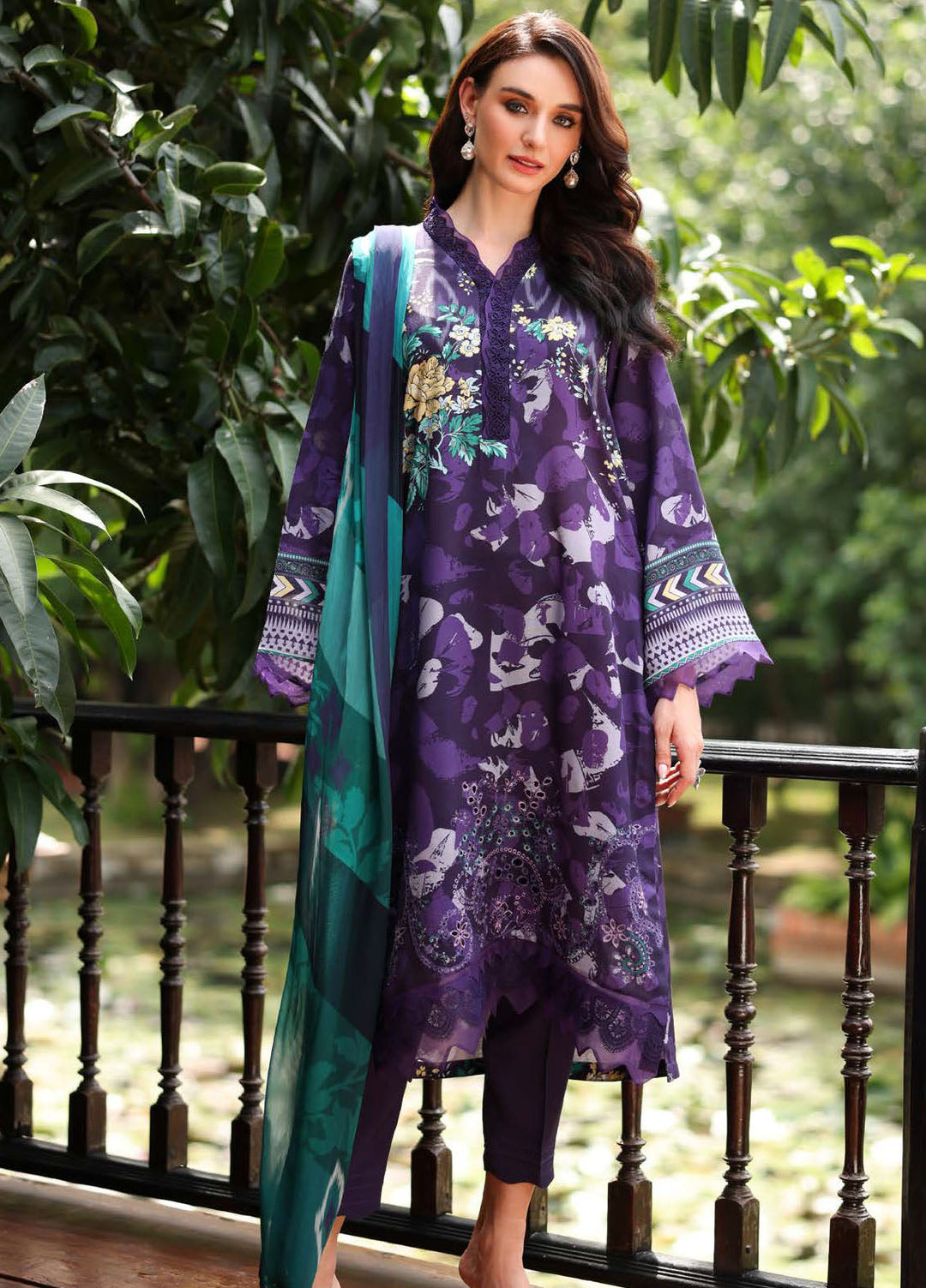 Nureh Embroidered Linen Suits Unstitched 3 Piece NU25DU DD-21 - Winter Collection