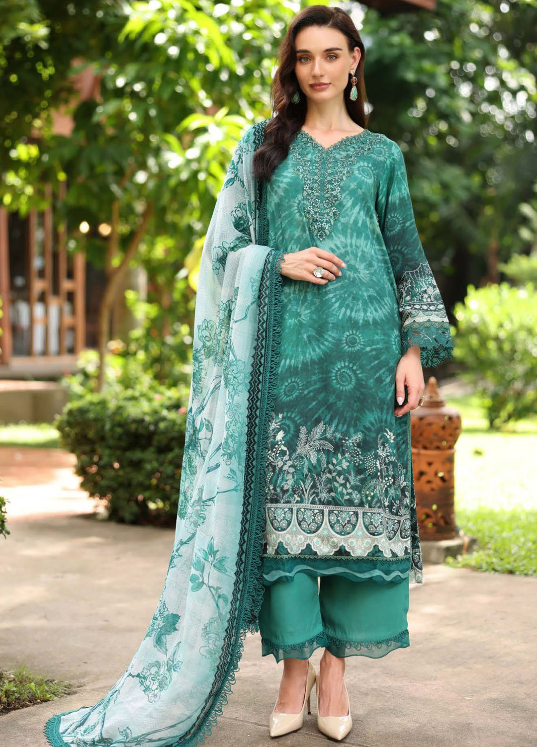 Nureh Embroidered Linen Suits Unstitched 3 Piece NU25DU DD-22 - Winter Collection