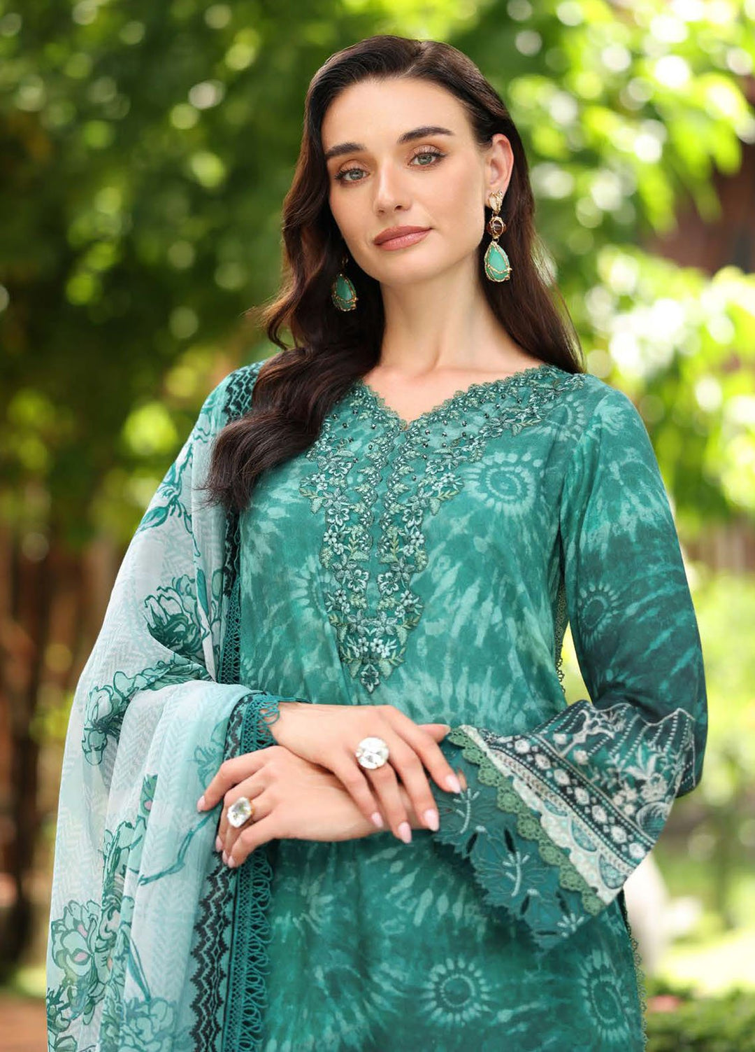 Nureh Embroidered Linen Suits Unstitched 3 Piece NU25DU DD-22 - Winter Collection