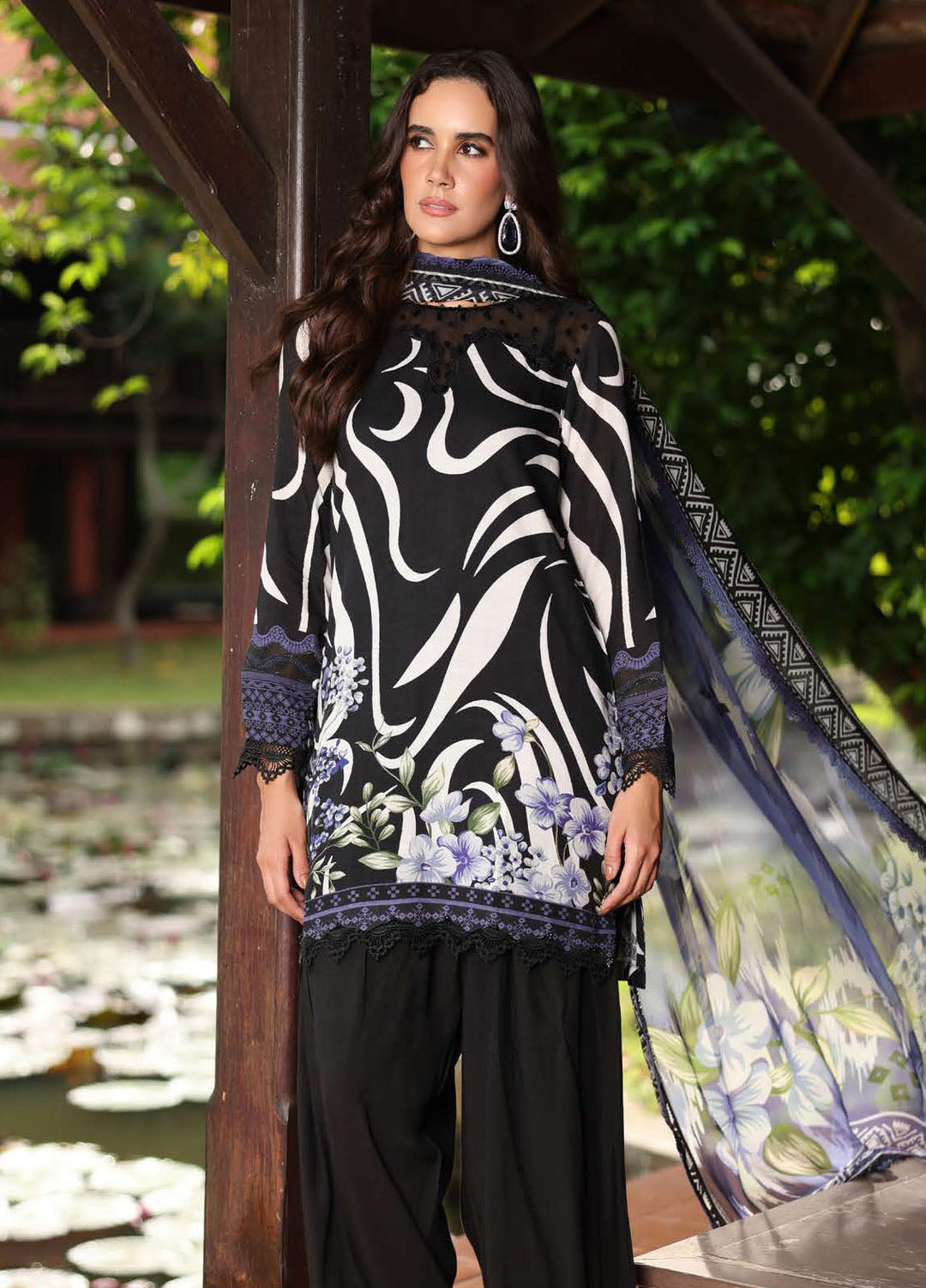 Nureh Embroidered Linen Suits Unstitched 3 Piece NU25DU DD-24 - Winter Collection