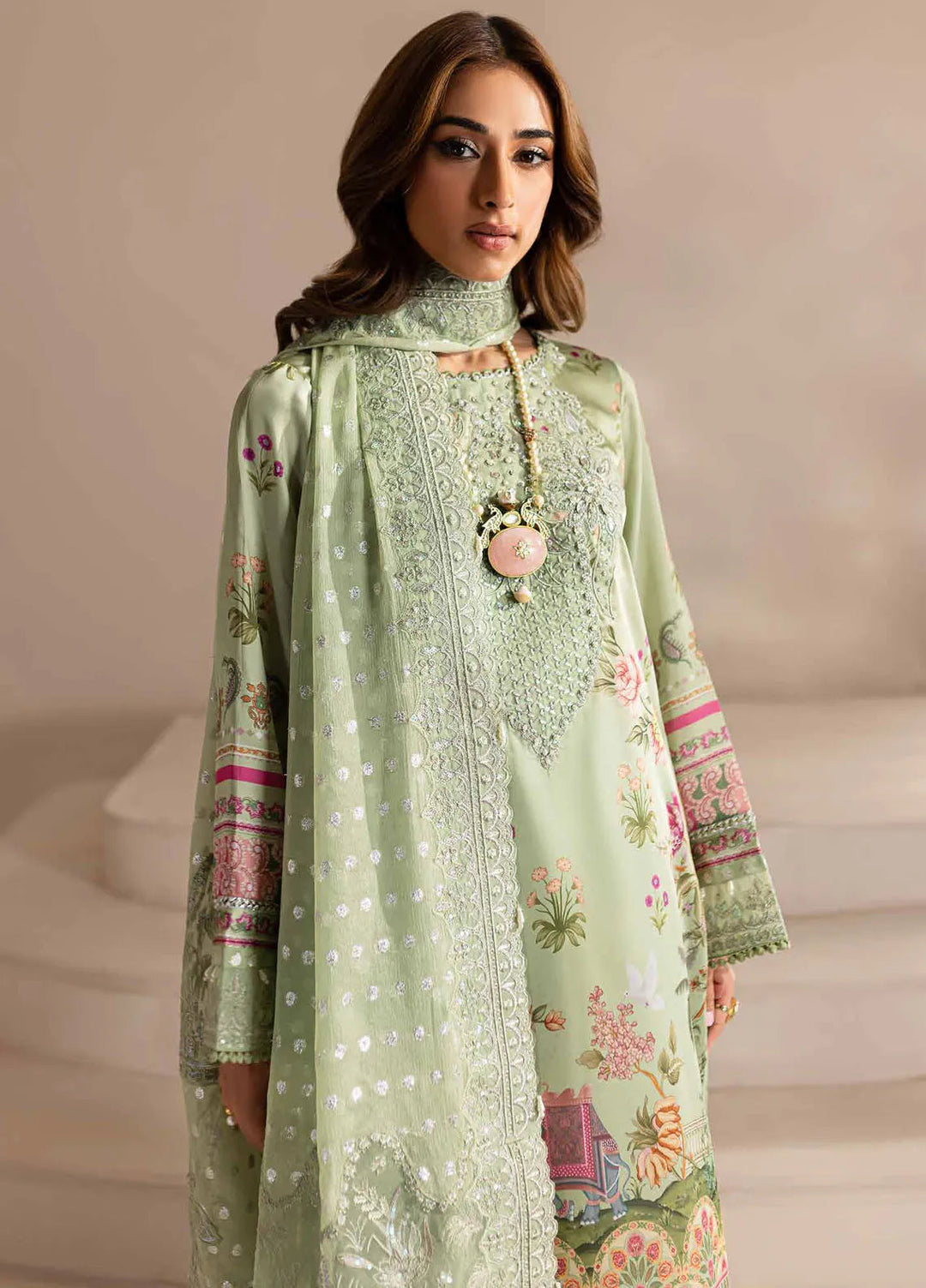 Nureh Embroidered Silk Suits Unstitched 3 Piece NU24TS S-13 - Winter Collection