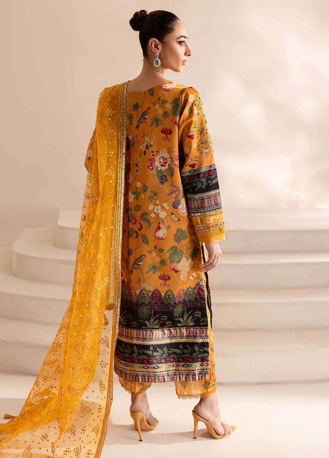 Nureh Embroidered Silk Suits Unstitched 3 Piece NU24TS S-14 - Winter Collection