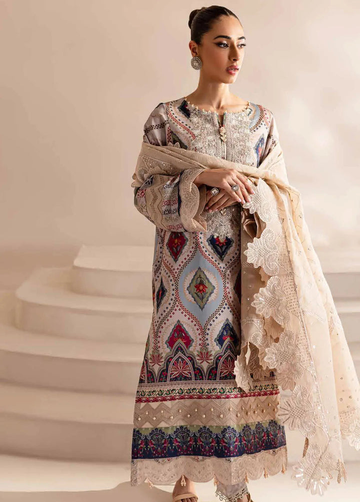 Nureh Embroidered Silk Suits Unstitched 3 Piece NU24TS S-15 - Winter Collection