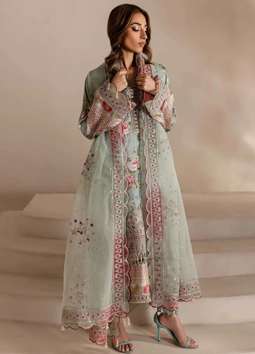 Nureh Embroidered Silk Suits Unstitched 3 Piece NU24TS S-16 - Winter Collection