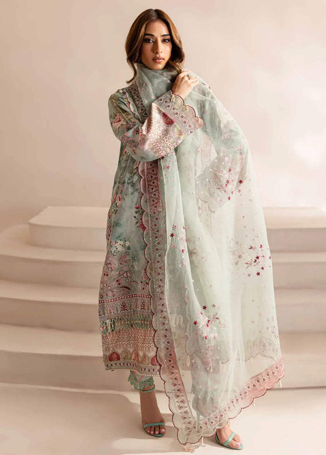 Nureh Embroidered Silk Suits Unstitched 3 Piece NU24TS S-16 - Winter Collection