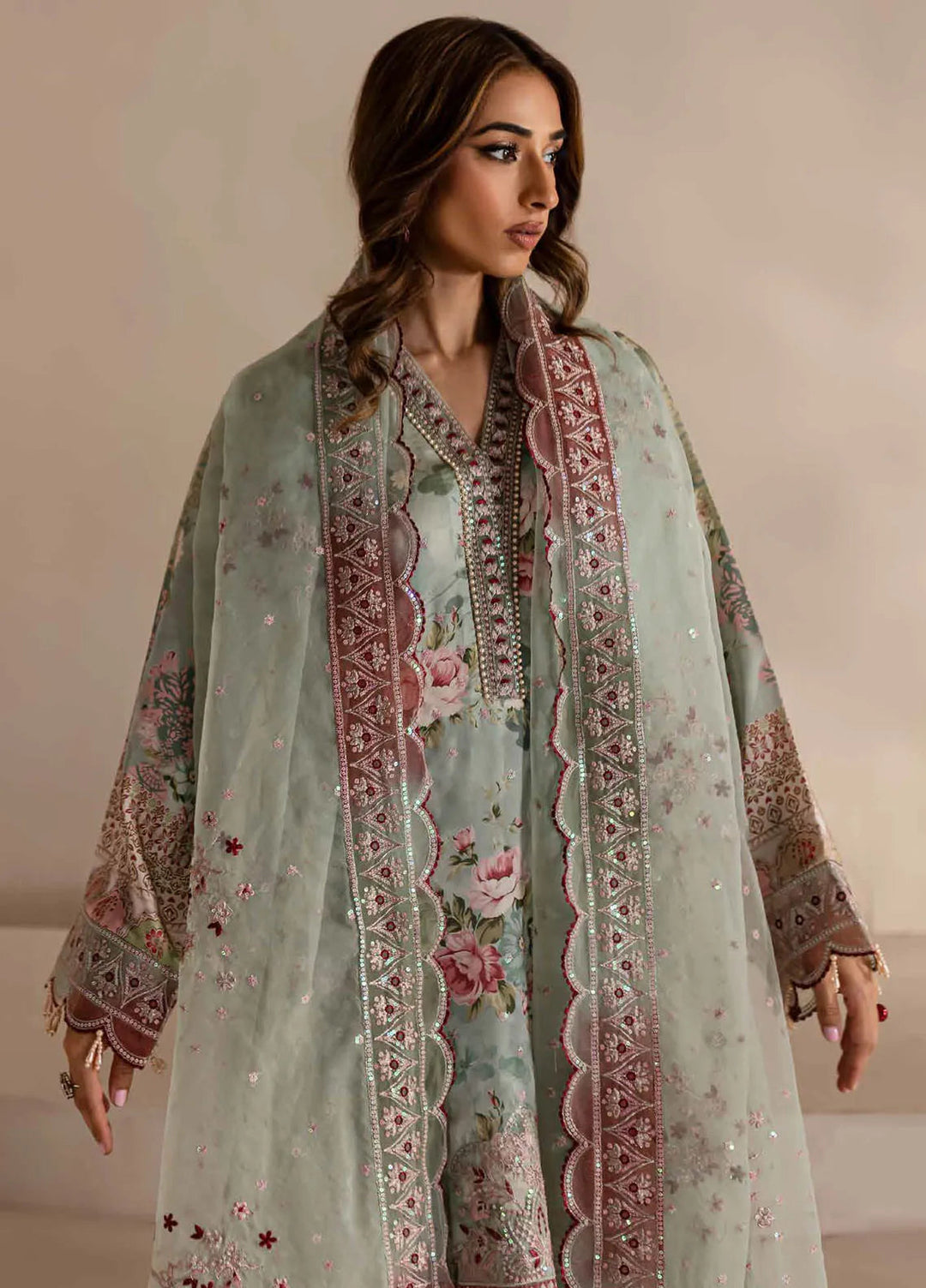 Nureh Embroidered Silk Suits Unstitched 3 Piece NU24TS S-16 - Winter Collection