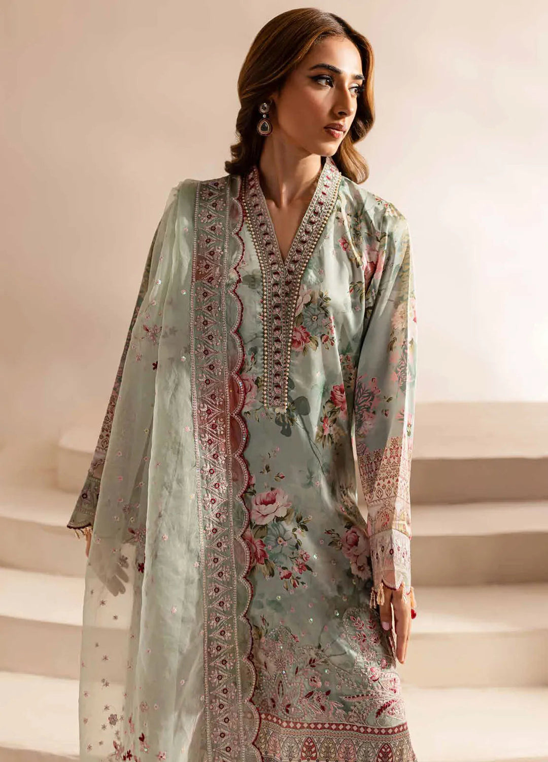 Nureh Embroidered Silk Suits Unstitched 3 Piece NU24TS S-16 - Winter Collection