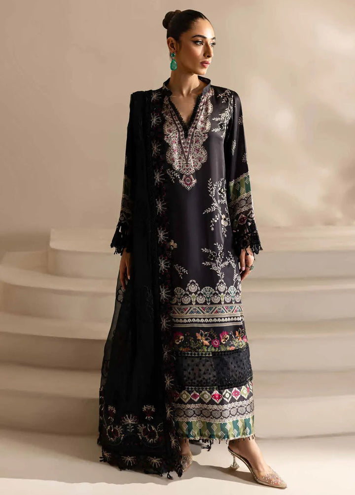 Nureh Embroidered Silk Suits Unstitched 3 Piece NU24TS S-17 - Winter Collection