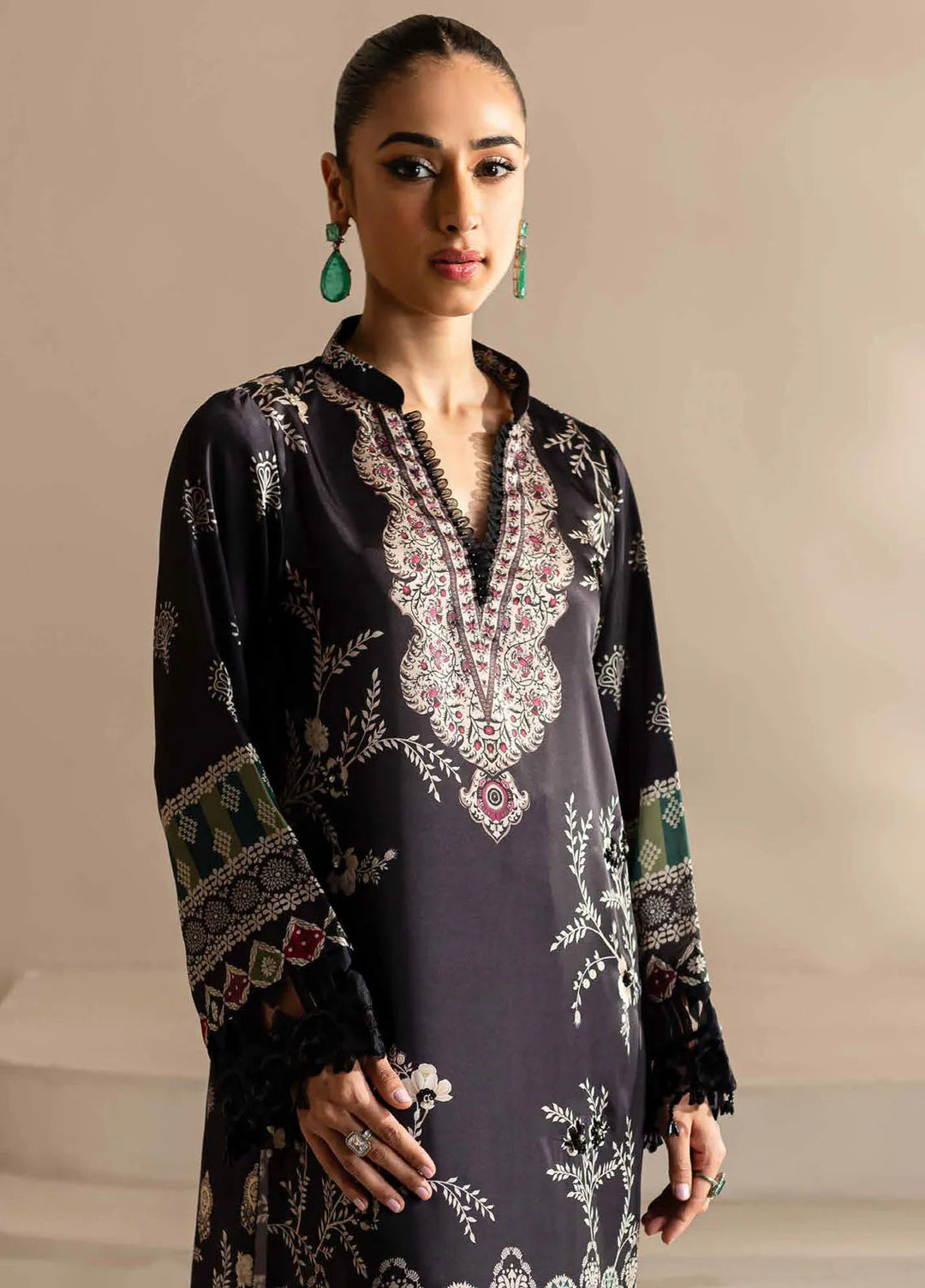Nureh Embroidered Silk Suits Unstitched 3 Piece NU24TS S-17 - Winter Collection