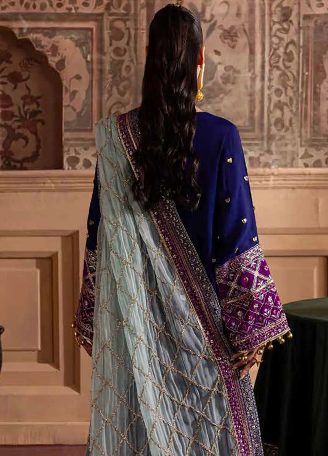 Nureh Embroidered Silk Suits Unstitched 3 Piece NU25NM NE-137 - Formals Collection