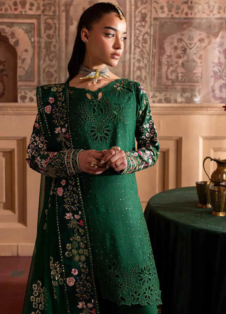 Nureh Embroidered Silk Suits Unstitched 3 Piece NU25NM NE-138 - Formals Collection