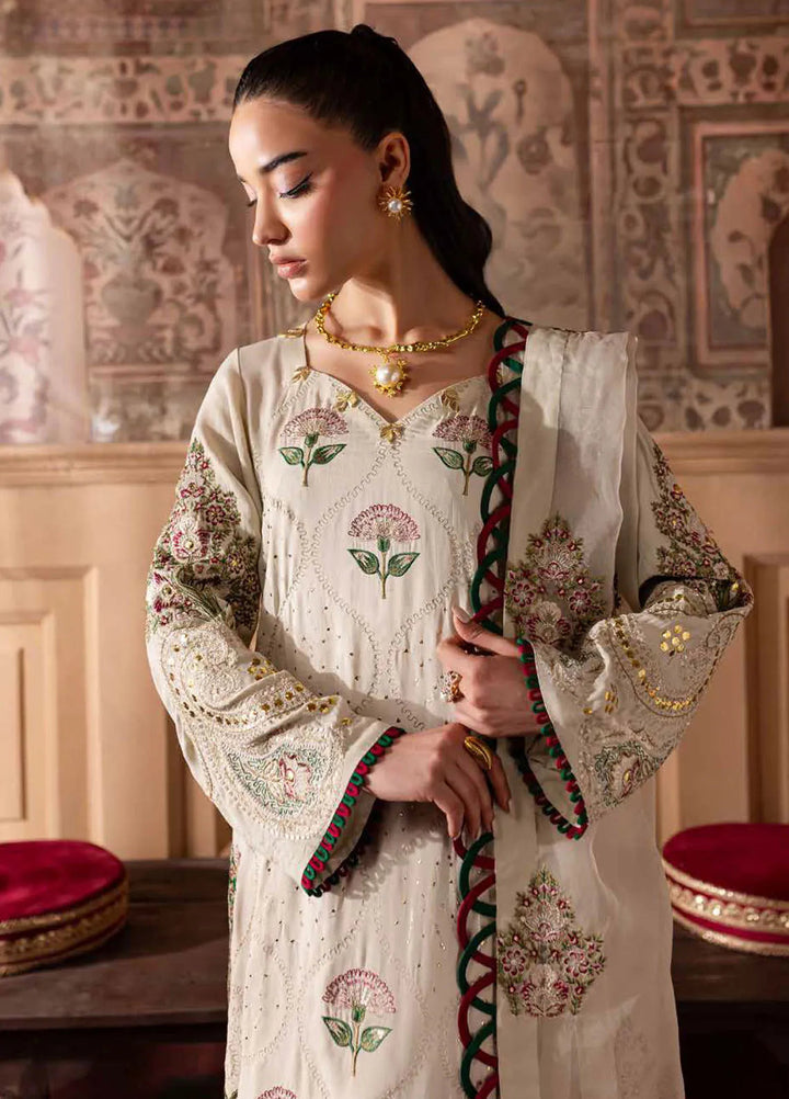 Nureh Embroidered Silk Suits Unstitched 3 Piece NU25NM NE-139 - Formals Collection
