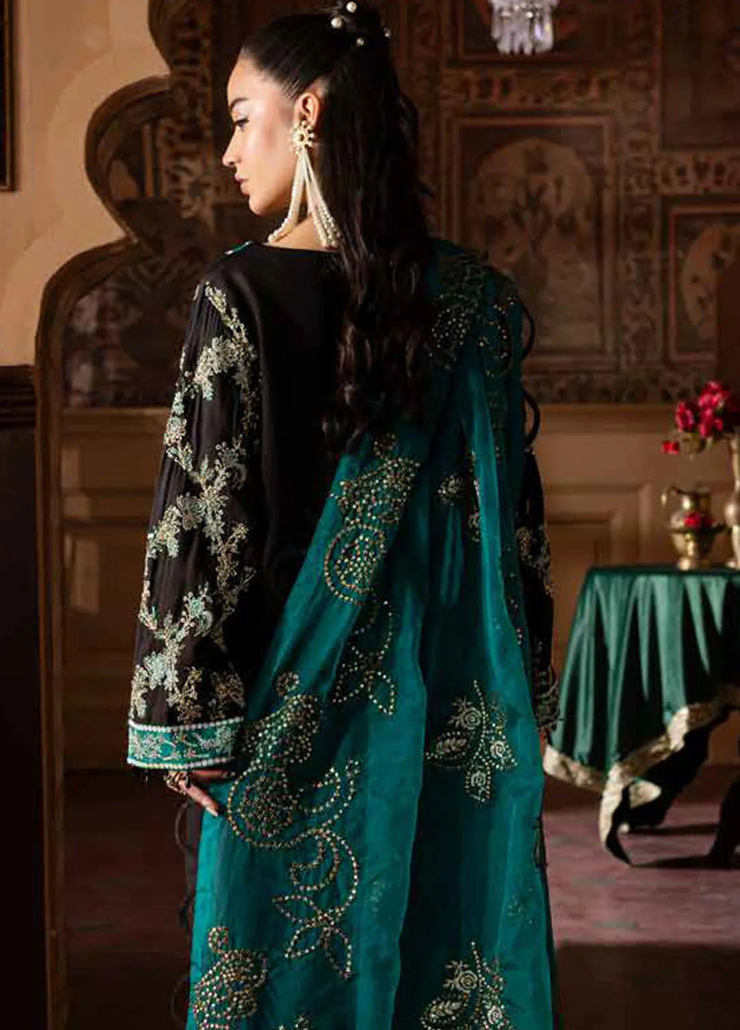 Nureh Embroidered Silk Suits Unstitched 3 Piece NU25NM NE-140 - Formals Collection