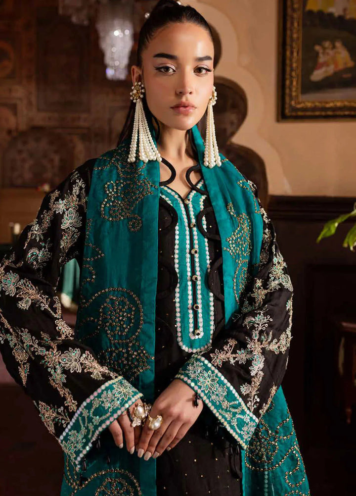 Nureh Embroidered Silk Suits Unstitched 3 Piece NU25NM NE-140 - Formals Collection