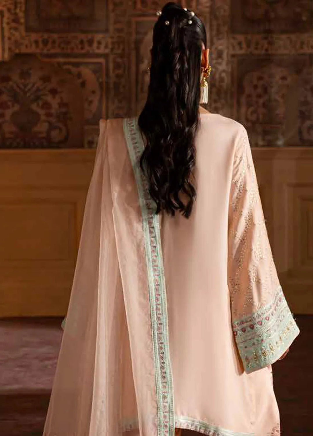 Nureh Embroidered Silk Suits Unstitched 3 Piece NU25NM NE-141 - Formals Collection