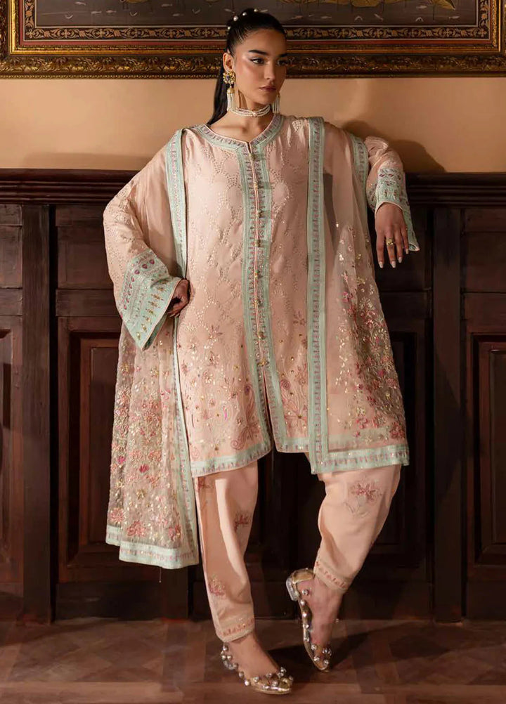 Nureh Embroidered Silk Suits Unstitched 3 Piece NU25NM NE-141 - Formals Collection