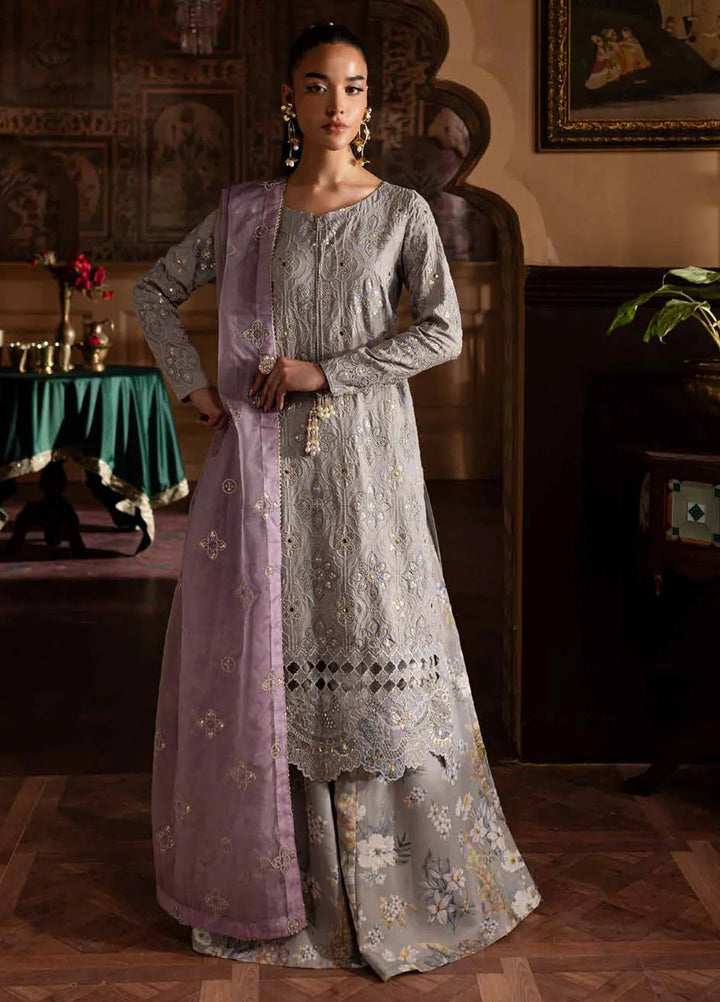 Nureh Embroidered Silk Suits Unstitched 3 Piece NU25NM NE-142 - Formals Collection