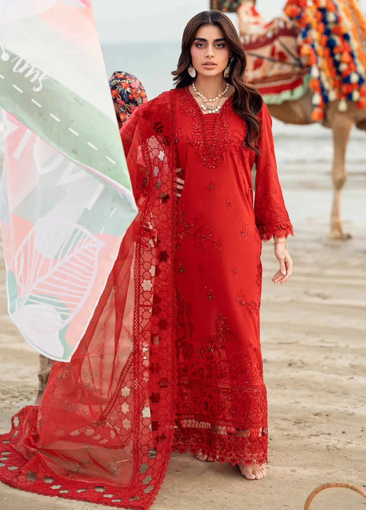 Nureh Embroidered Swiss Lawn Suits Unstitched 4 Piece NU25KE NE-147 - Summer Collection