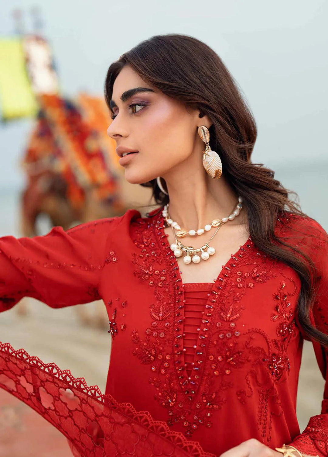 Nureh Embroidered Swiss Lawn Suits Unstitched 4 Piece NU25KE NE-147 - Summer Collection