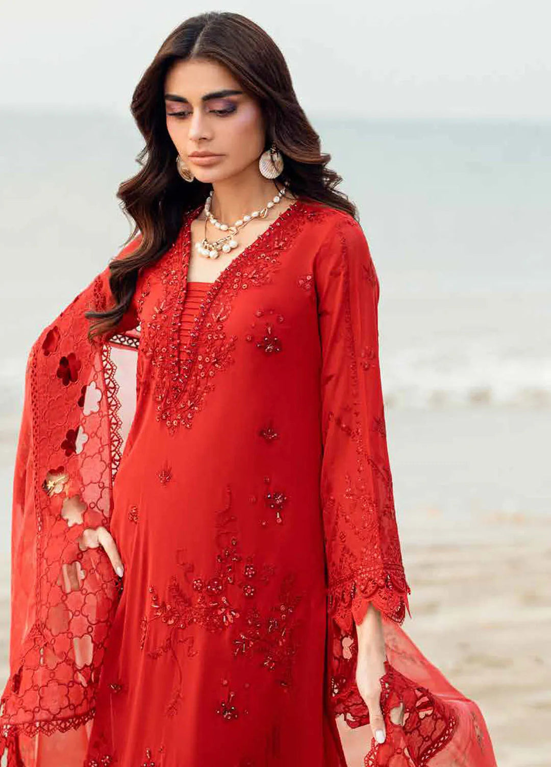 Nureh Embroidered Swiss Lawn Suits Unstitched 4 Piece NU25KE NE-147 - Summer Collection