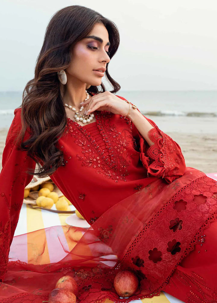 Nureh Embroidered Swiss Lawn Suits Unstitched 4 Piece NU25KE NE-147 - Summer Collection