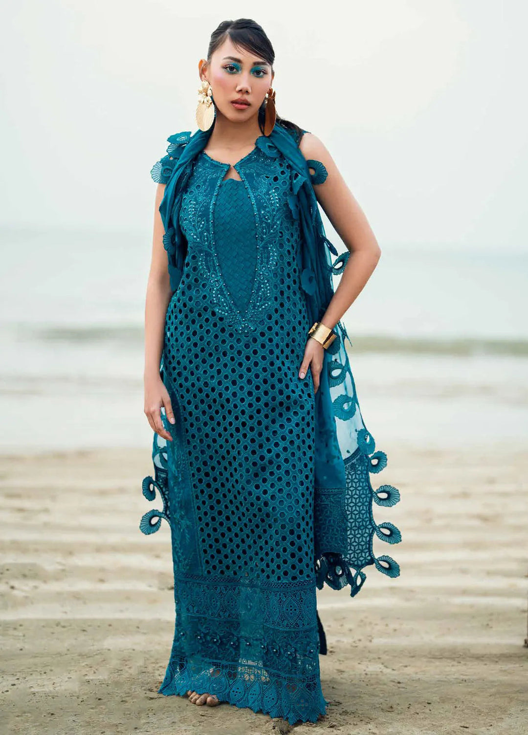 Nureh Embroidered Swiss Lawn Suits Unstitched 4 Piece NU25KE NE-148 - Summer Collection