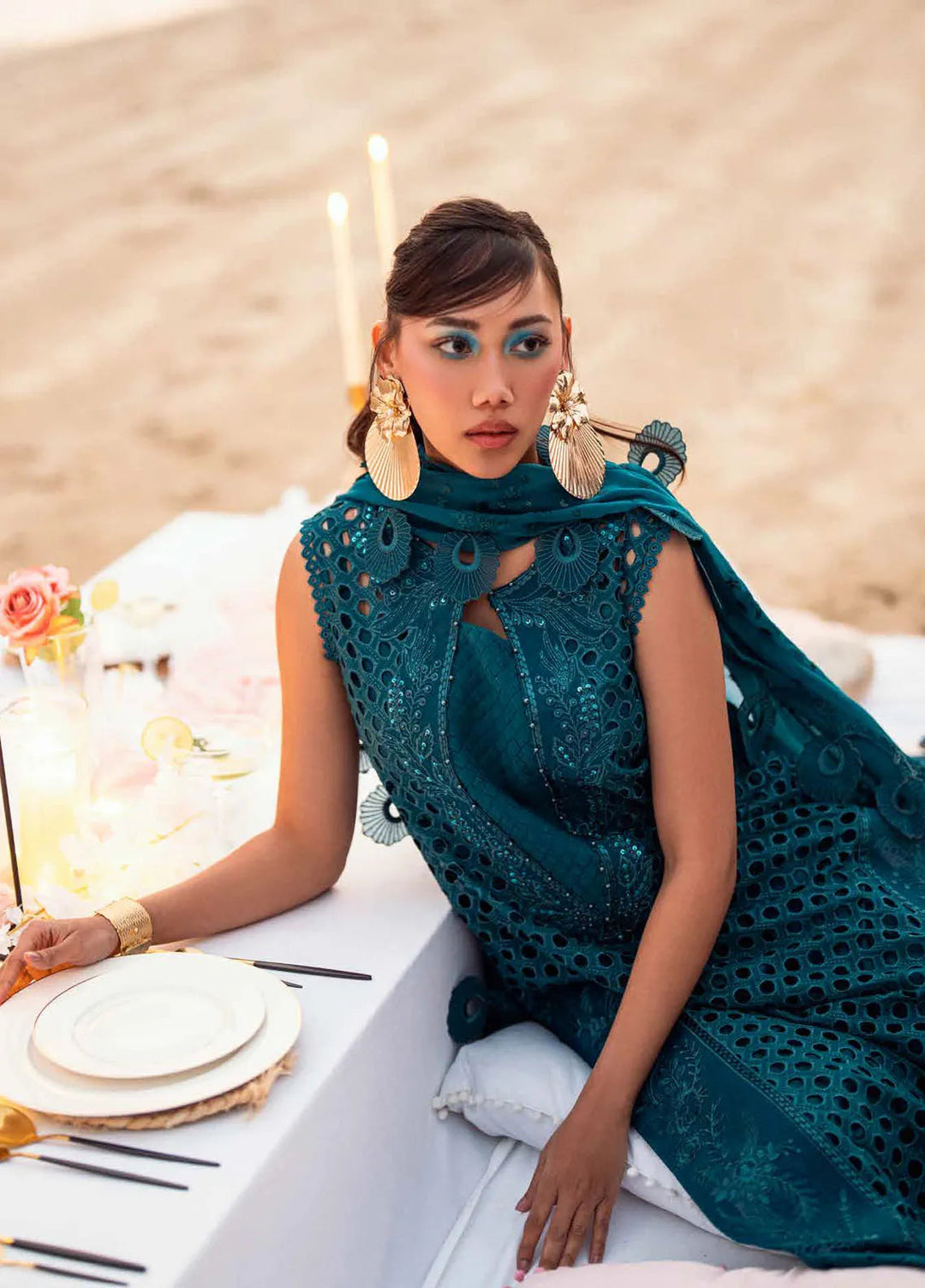 Nureh Embroidered Swiss Lawn Suits Unstitched 4 Piece NU25KE NE-148 - Summer Collection