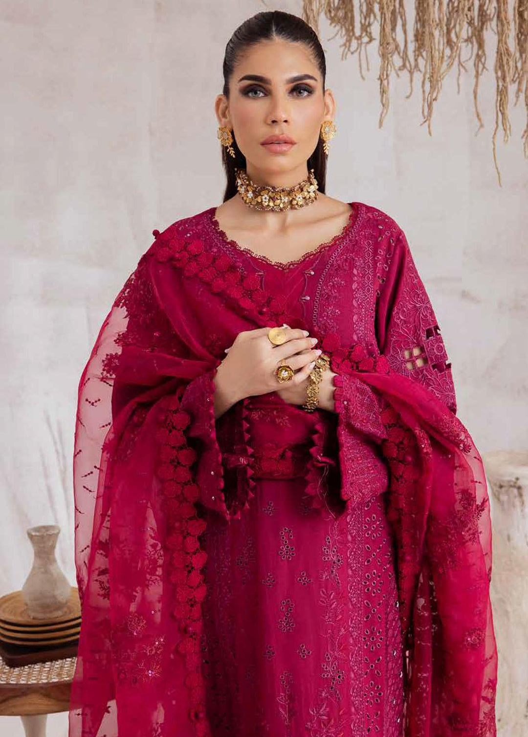 Nureh Embroidered Karandi Suits Unstitched 3 Piece NU23EK NE-40 - Winter Collection