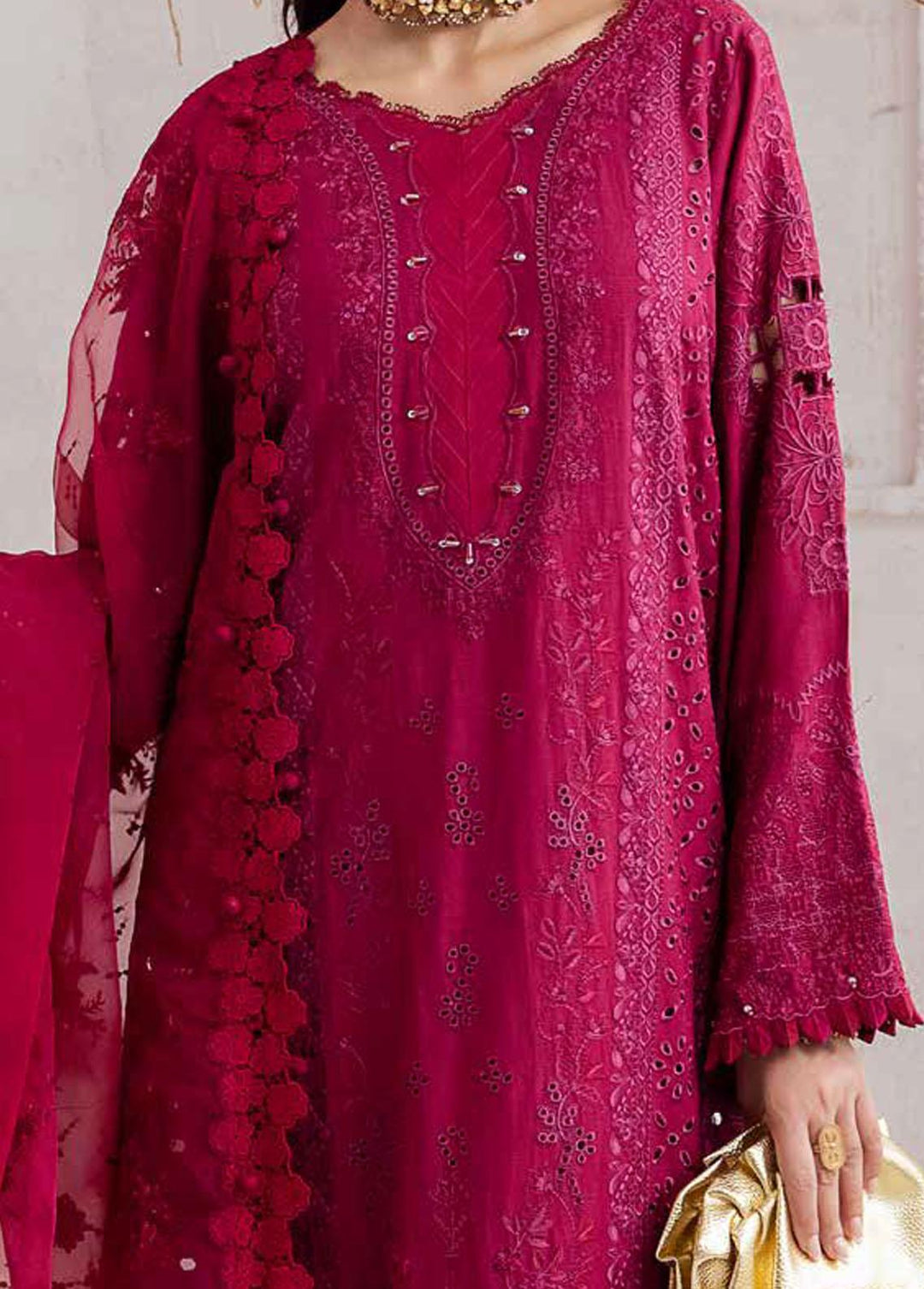 Nureh Embroidered Karandi Suits Unstitched 3 Piece NU23EK NE-40 - Winter Collection