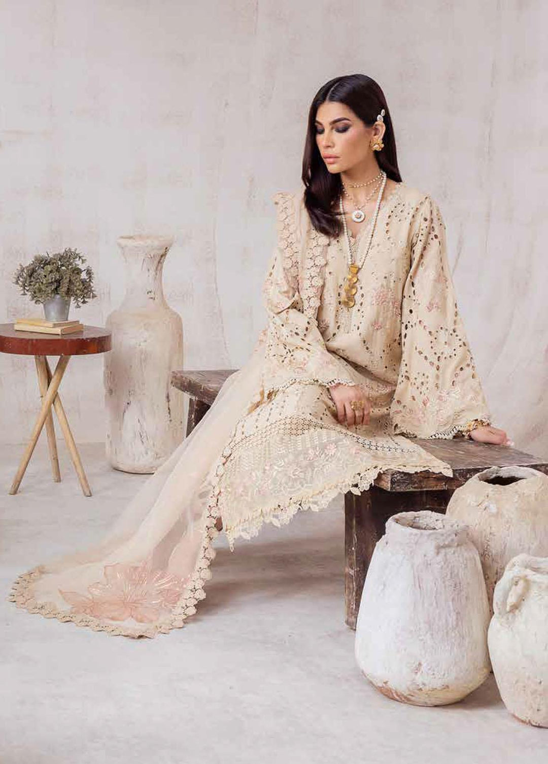 Nureh Embroidered Karandi Suits Unstitched 3 Piece NU23EK NE-41 - Winter Collection