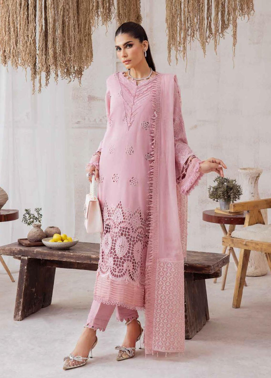 Nureh Embroidered Karandi Suits Unstitched 3 Piece NU23EK NE-43 - Winter Collection