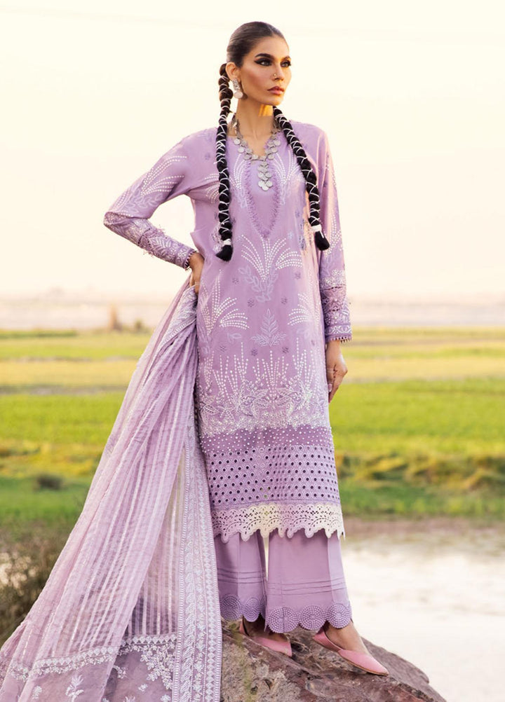 Nureh Embroidered Lawn Suits Unstitched 3 Piece NU23EL NSL-11 - Luxury Festive Collection