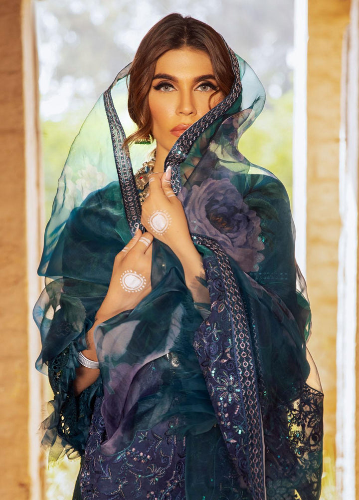 Nureh Embroidered Lawn Suits Unstitched 3 Piece NU23EL NSL-13 - Luxury Festive Collection