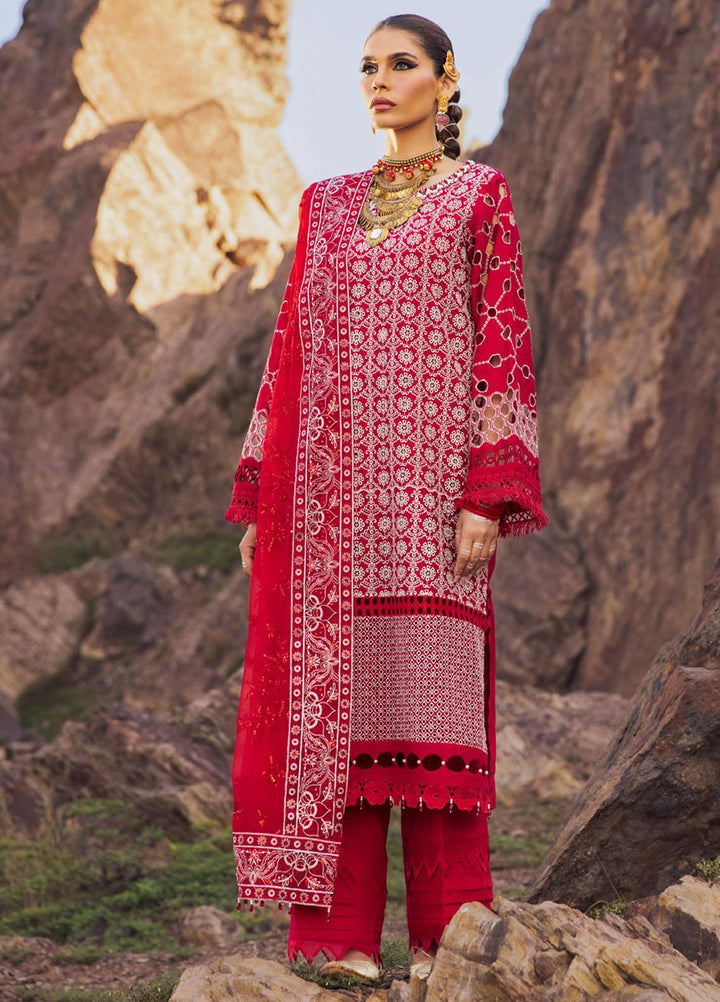 Nureh Embroidered Lawn Suits Unstitched 3 Piece NU23EL NSL-14 - Luxury Festive Collection
