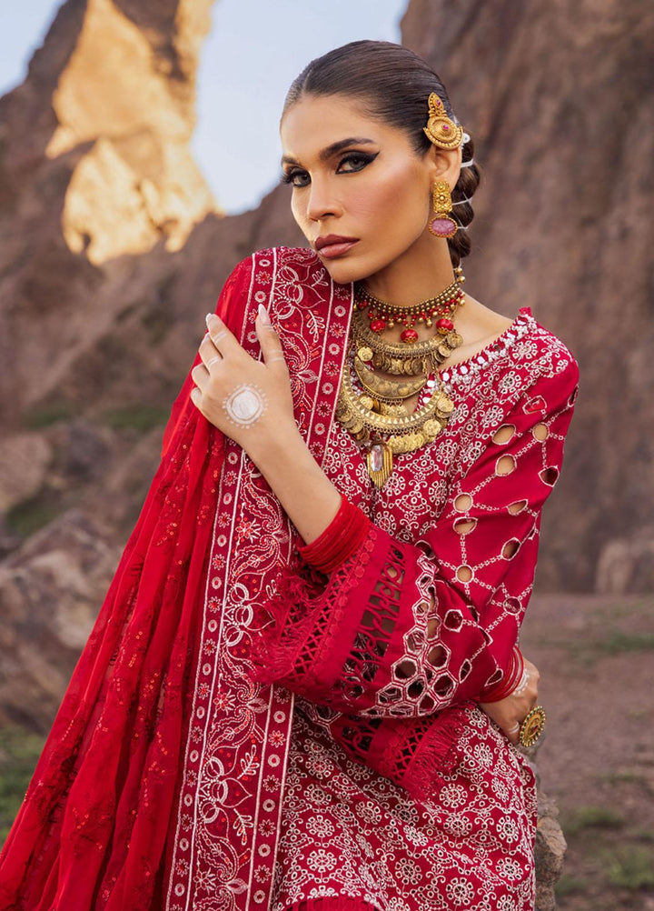 Nureh Embroidered Lawn Suits Unstitched 3 Piece NU23EL NSL-14 - Luxury Festive Collection